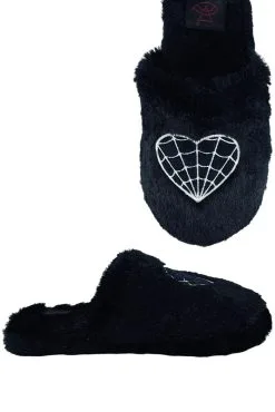 STRANGECVLT Kreepy Kozy Web Heart Slippers