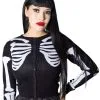 Kreepsville Skeleton Ribcage Bones Cardigan -Akumu Ink Shop 444343242
