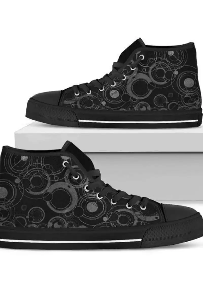 Gallery Serpentine Black Gallifrey Men's Hi Tops, FREE Shipping 8 Gallery Serpentine Black Gallifrey Men's Hi Tops, FREE Shipping - Image 6