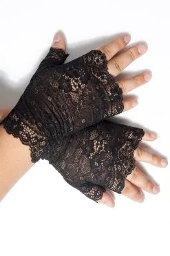 PUNK RAVE Evil Enchantress Lace Gloves -Akumu Ink Shop 4bcde17de3