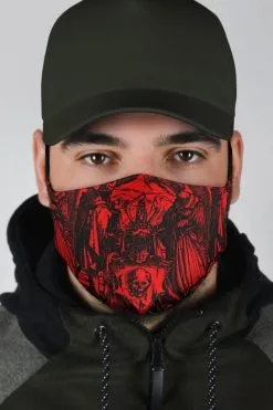 Gallery Serpentine Dance Of Death Red- Men's Washable Face Mask