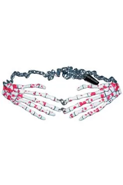 Kreepsville Bloody Skeleton Bone Hand Necklace