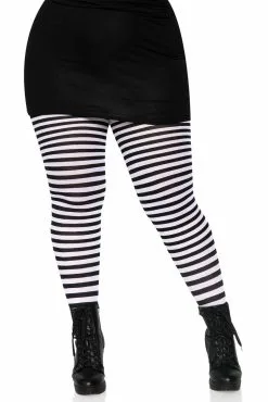 LEG AVENUE Striped Tights [Plus Size]