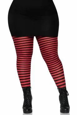 LEG AVENUE Striped Tights [Plus Size] -Akumu Ink Shop 7100Q 01 011copy