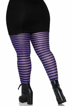 LEG AVENUE Striped Tights [Plus Size] -Akumu Ink Shop 7100Q 02 039copy