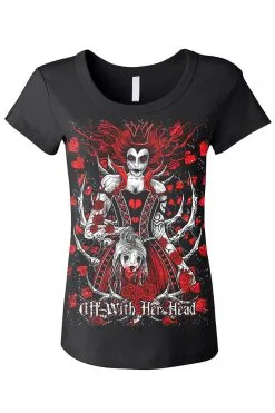 VampireFreaks Queen Of Hearts Tee [Multiple Styles Available] -Akumu Ink Shop 7 womens scoop neck front resize