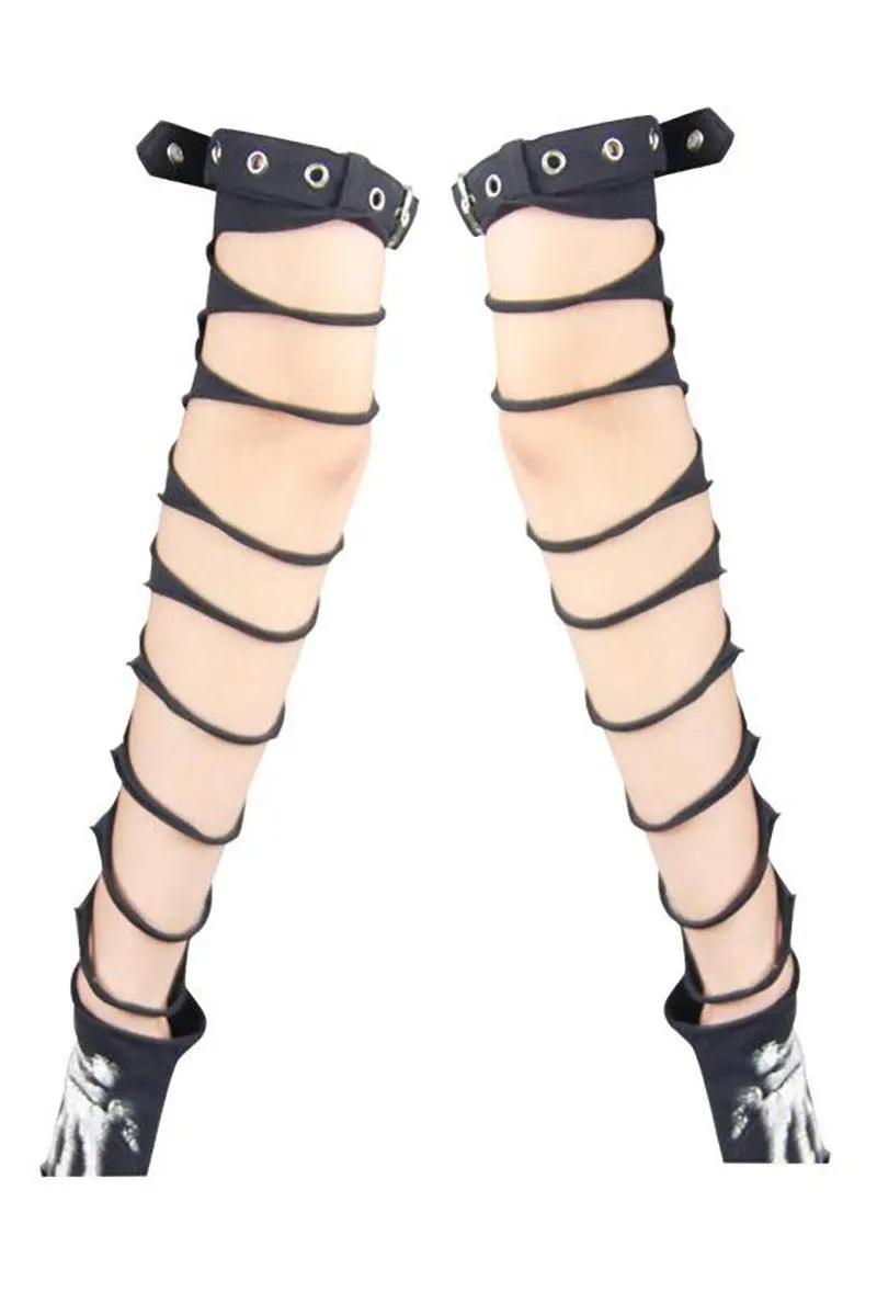 DEVIL FASHION Caught Dead Shredded Arm Warmers 5 DEVIL FASHION Caught Dead Shredded Arm Warmers - Image 3