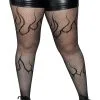 LEG AVENUE Flame Net Tights [Plus Size] [Black] -Akumu Ink Shop 9288X00108 main