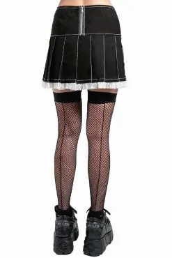 TRIPP NYC Lolita Pleated Skirt [Black/White] -Akumu Ink Shop AF4386 BLKWHT B