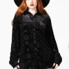 KILLSTAR Alchemight Burnout Button-Up Shirt [UNISEX] -Akumu Ink Shop ALCHEMIGHT BURNOUT BUTTON UP SHIRT W B x1600copy