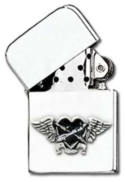 Hearts & Roses Alchemy Black Heart Petrol Lighter