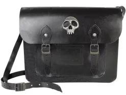 Skulls & Death Alchemy Skulls Out Leather Satchel