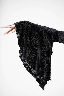 KILLSTAR Celestite Long Sleeve Burnout Dress -Akumu Ink Shop CELESTITE LONG SLEEVE BURNOUT DRESS W F x1600copy