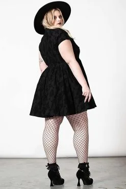 KILLSTAR Crossed Chloe Flocked Skater Dress -Akumu Ink Shop CROSSED CHLOE FLOCKED SKATER DRESS PLUS W E x1600 b0675315 b6d9 4c85 ad8f c534a9dfd491