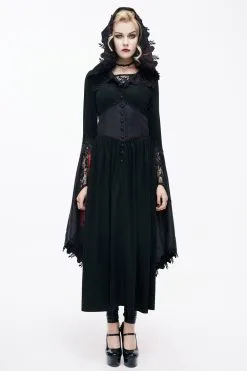 DEVIL FASHION Blood Crimson Kiss Cloak -Akumu Ink Shop CT070 01