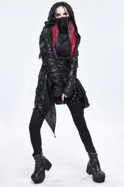 DEVIL FASHION Buried Bones Distressed Cardigan