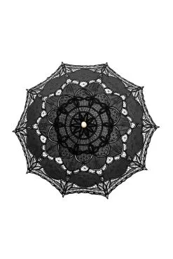 PUNK RAVE Deathling Vintage Goth Parasol -Akumu Ink Shop Elegant Umbrella