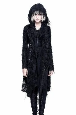 DEVIL FASHION Black Witchery Tattered Cardigan -Akumu Ink Shop FF7A9148