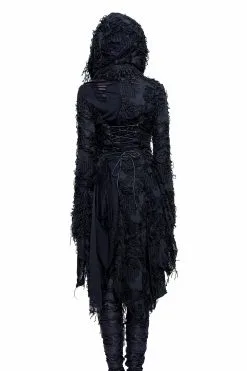DEVIL FASHION Black Witchery Tattered Cardigan -Akumu Ink Shop FF7A9150