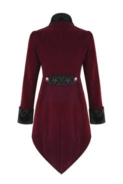 DEVIL FASHION Crimson Blood Victorian Goth Coat -Akumu Ink Shop Goth Vamp Coat