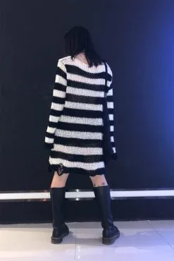 Catalyst White/Black Striped Distressed Sweater 23 Catalyst White/Black Striped Distressed Sweater -Akumu Ink Shop H44d35e9fc7f64101afe0c6ed737eb425Ucopy 1