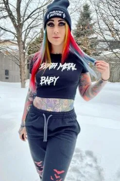 VampireFreaks Death Metal Baby Crop Top 15 VampireFreaks Death Metal Baby Crop Top -Akumu Ink Shop Heavy Metal Online Clothes Store