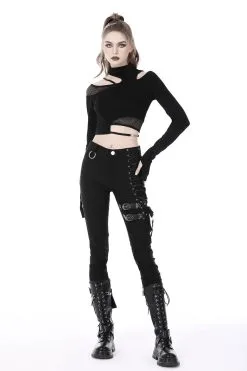DARK IN LOVE Grunge Core High Waisted Pants -Akumu Ink Shop Highwaisted Gothic Pants