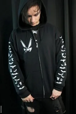 VampireFreaks VF Bat Sleeves Zipper Hoodie