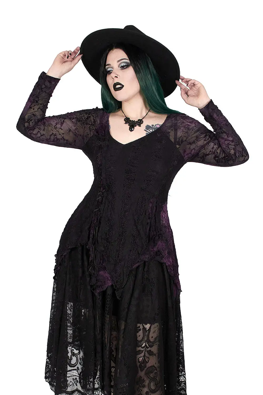 PUNK RAVE Violet Witch Tattered Top 5 PUNK RAVE Violet Witch Tattered Top - Image 3