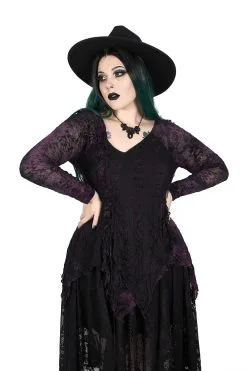 PUNK RAVE Violet Witch Tattered Top