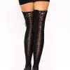 LEG AVENUE Lydia Lace-Up Thigh Highs -Akumu Ink Shop Lace Up Socks