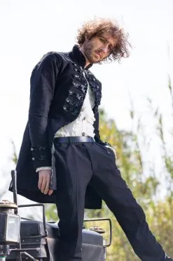 DEVIL FASHION Black Pirate Coat, S & M -Akumu Ink Shop LinnetSeatonblackpiratejacket1