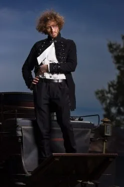 DEVIL FASHION Black Pirate Coat, S & M -Akumu Ink Shop LinnetSeatonblackpiratejacket3