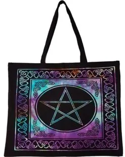 Magickal Designs Rainbow Pentagram Cotton Tote Bag