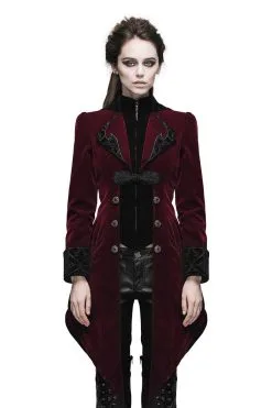 DEVIL FASHION Crimson Blood Victorian Goth Coat