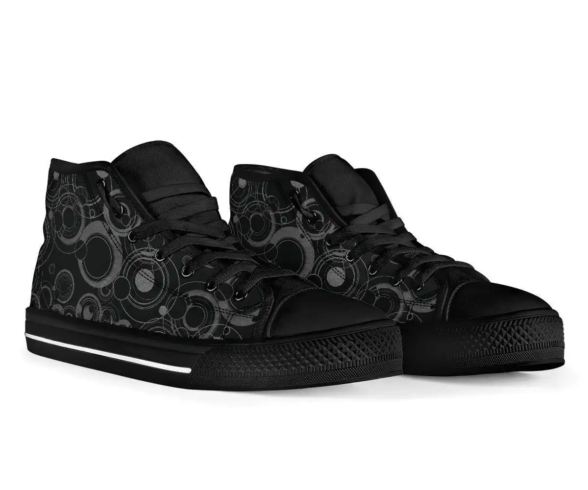 Gallery Serpentine Black Gallifrey Men's Hi Tops, FREE Shipping 6 Gallery Serpentine Black Gallifrey Men's Hi Tops, FREE Shipping - Image 4