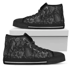Gallery Serpentine Dance Of Death, Men's High Top Sneakers, FREE Shipping -Akumu Ink Shop SN94DANCEOFDEATHGREY
