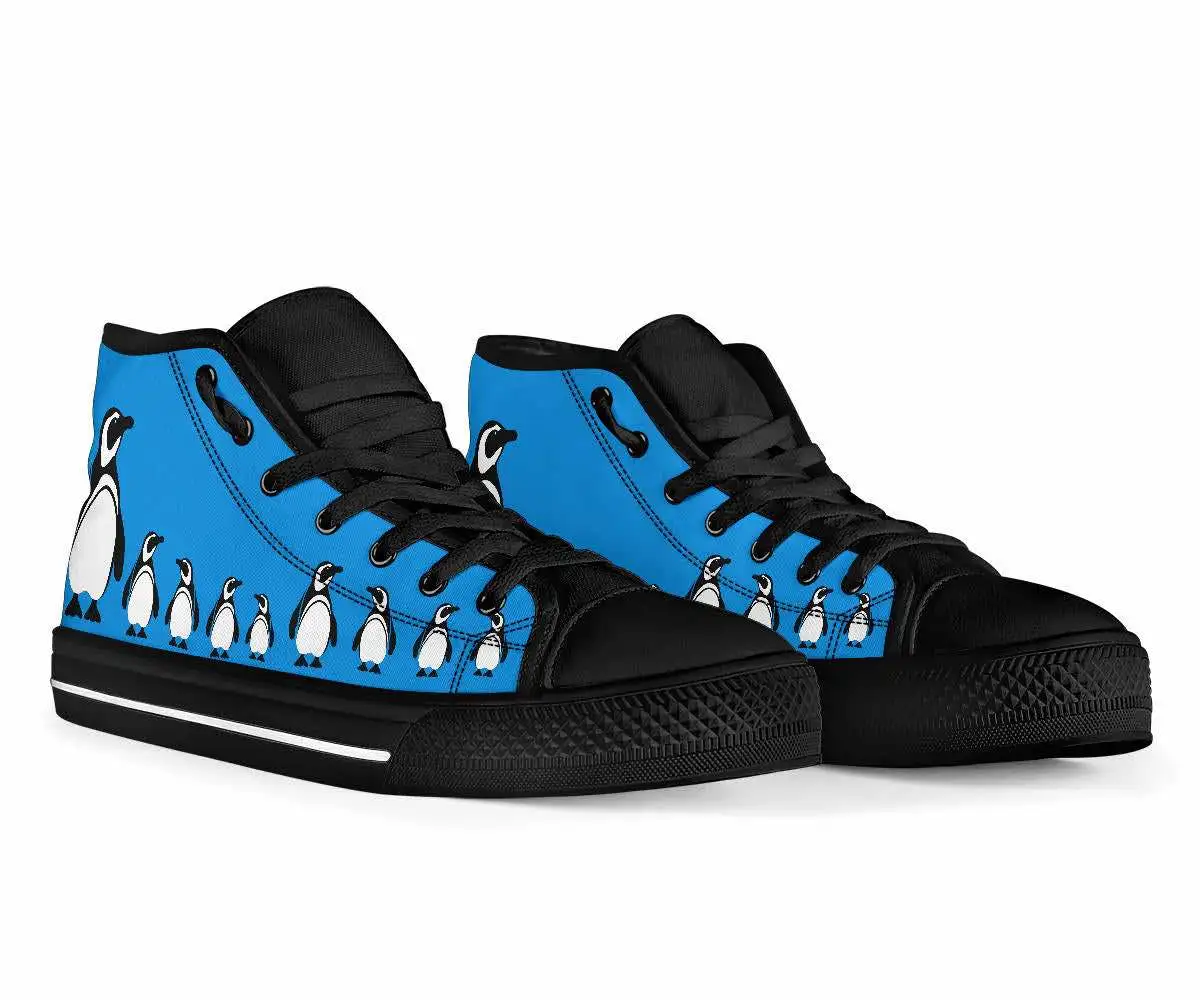 Gallery Serpentine Blue Penguins, Men's High Top Sneakers, FREE Shipping 8 Gallery Serpentine Blue Penguins, Men's High Top Sneakers, FREE Shipping - Image 6