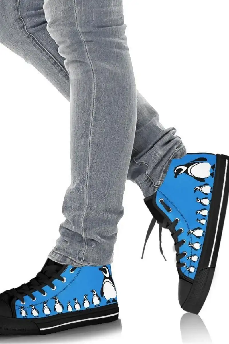Gallery Serpentine Blue Penguins, Men's High Top Sneakers, FREE Shipping 3 Gallery Serpentine Blue Penguins, Men's High Top Sneakers, FREE Shipping