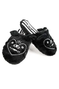 SOURPUSS Furry Bat Slippers