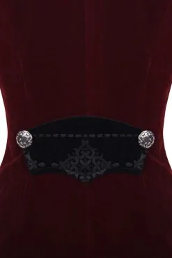 DEVIL FASHION Crimson Blood Victorian Goth Coat -Akumu Ink Shop Vampire Winter Jacket