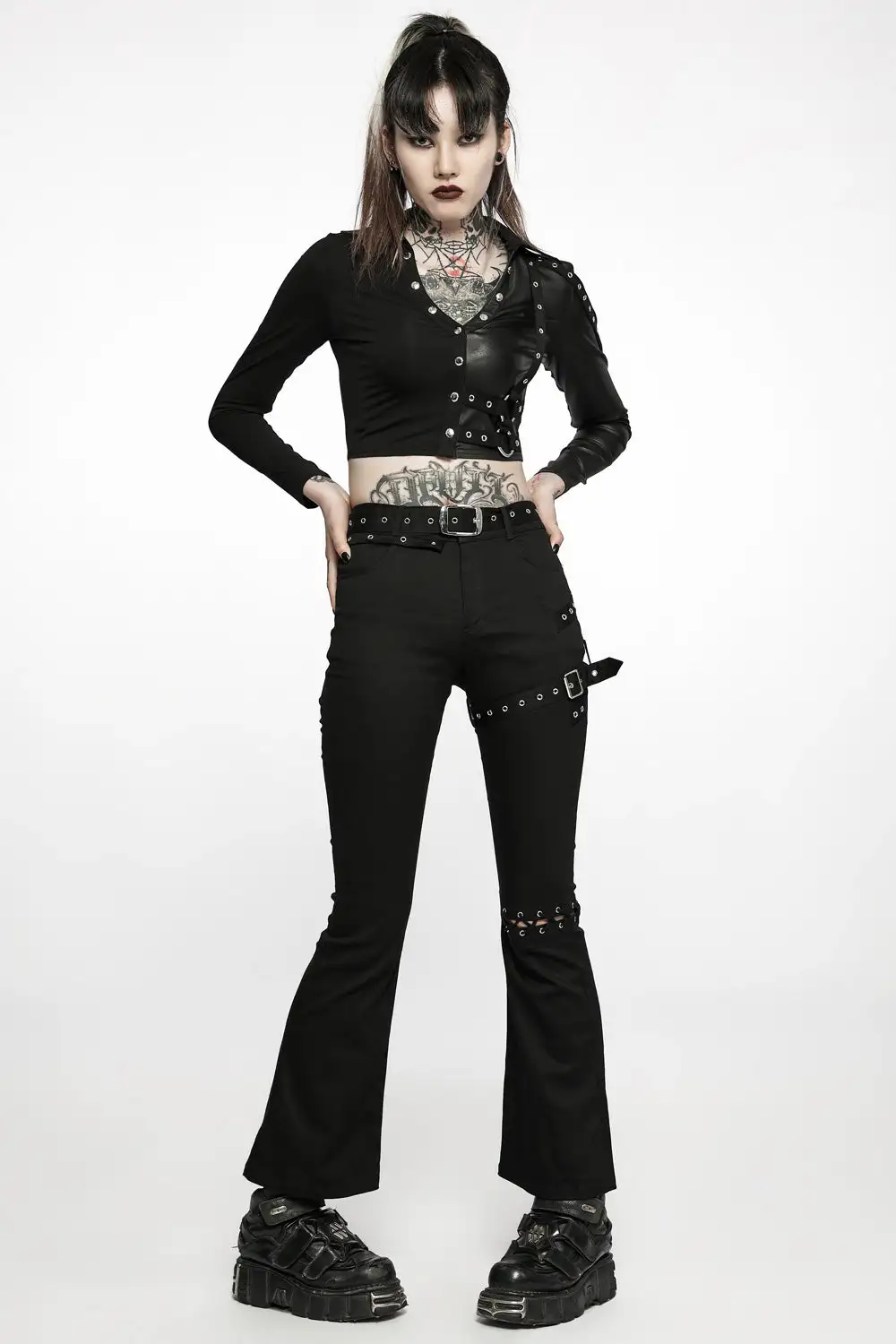 PUNK RAVE Nexus Flare Pants 4 PUNK RAVE Nexus Flare Pants - Image 2