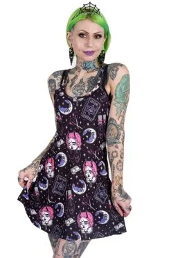 Too Fast Grimoire Spells And Stars Skater Dress