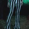 Too Fast Distressed Beetlejuice Striped Hellz Bellz Bell Bottoms [BLACK/WHITE] -Akumu Ink Shop bthtyuyuyt