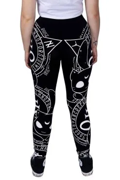 POIZEN INDUSTRIES Cat Craft Leggings -Akumu Ink Shop cat craft leggings black white heartless 2