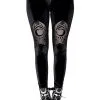 RESTYLE Velvet Moon Flocking Leggings 2 RESTYLE Velvet Moon Flocking Leggings -Akumu Ink Shop eng pl Velvet Mesh Leggings Cathedral crescent moons 2178 1