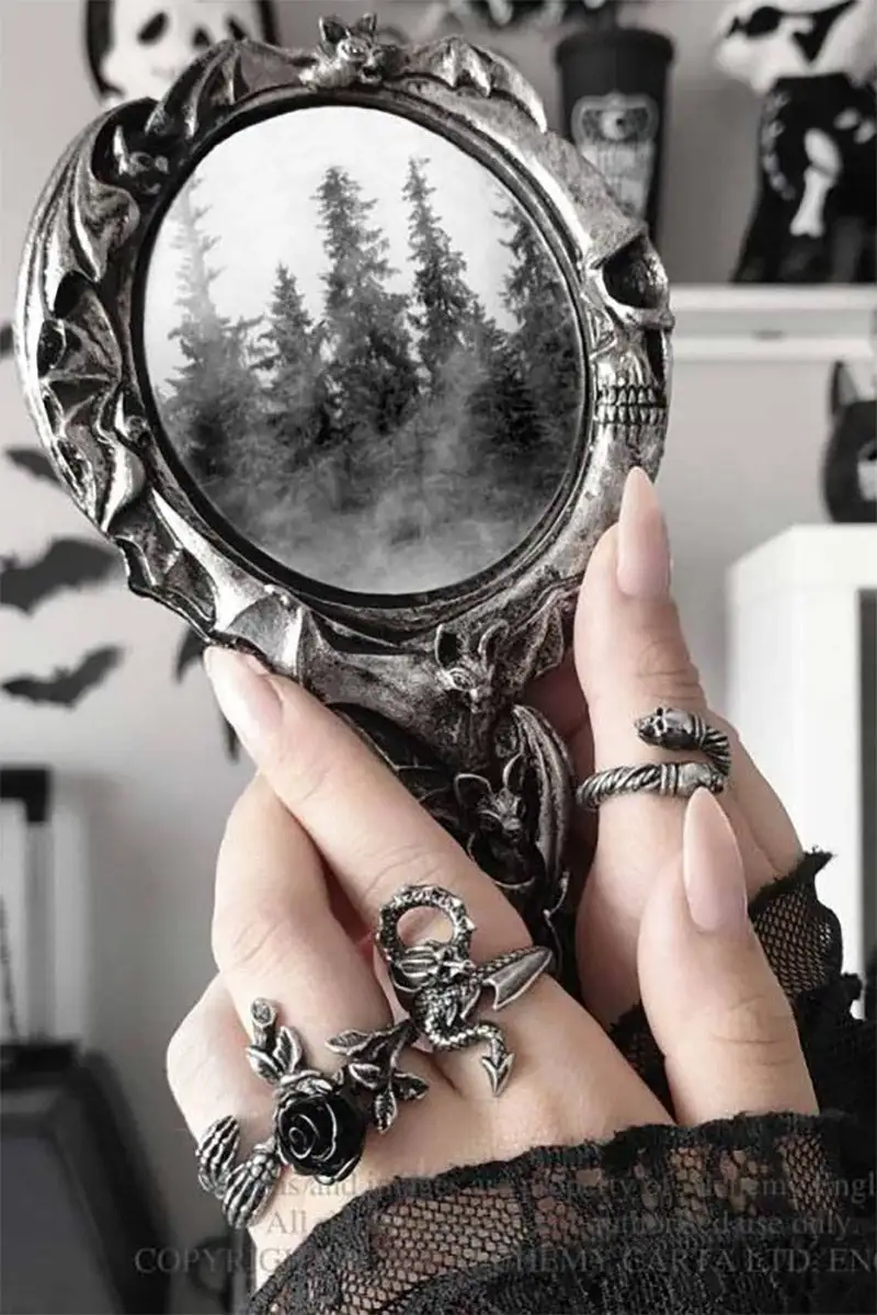 Alchemy Vampire's Moon Bat Hand Mirror 3 Alchemy Vampire's Moon Bat Hand Mirror