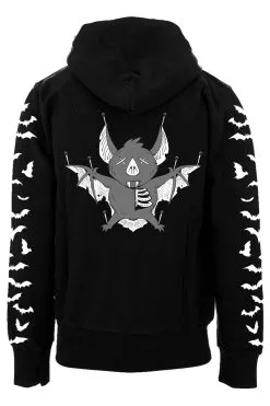 VampireFreaks Taxidermy Bat Hoodie W/ Bat Sleeves [Zipper Or Pullover]