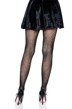 LEG AVENUE Black Spiderweb Lace Tights -Akumu Ink Shop odsjjs