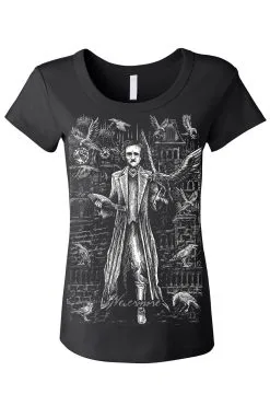 VampireFreaks Edgar Allan Poe Tee [Multiple Styles Available] -Akumu Ink Shop poe womens scoop neck front resize